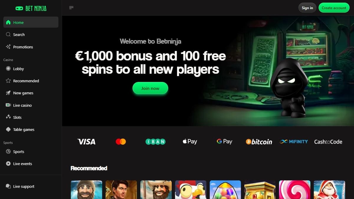 betninja online goksites nederland screenshot